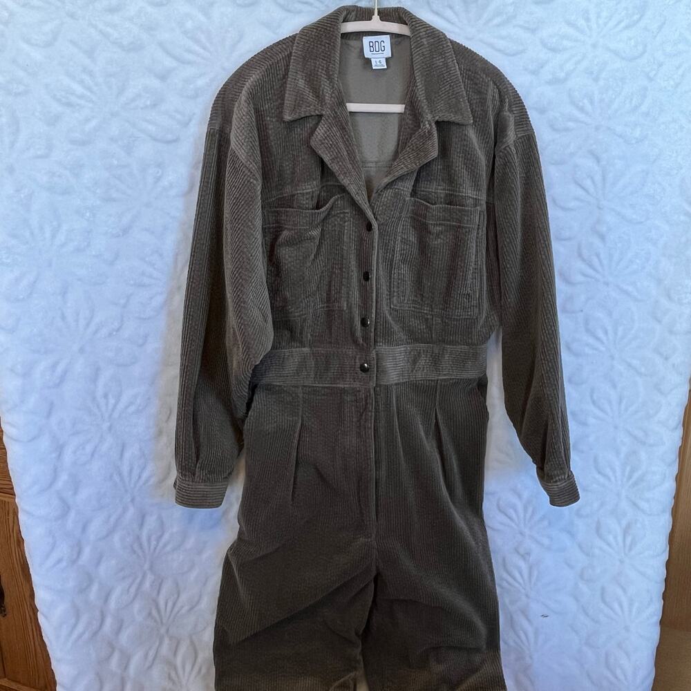 BDG Olive Green Corduroy Jumpsuit